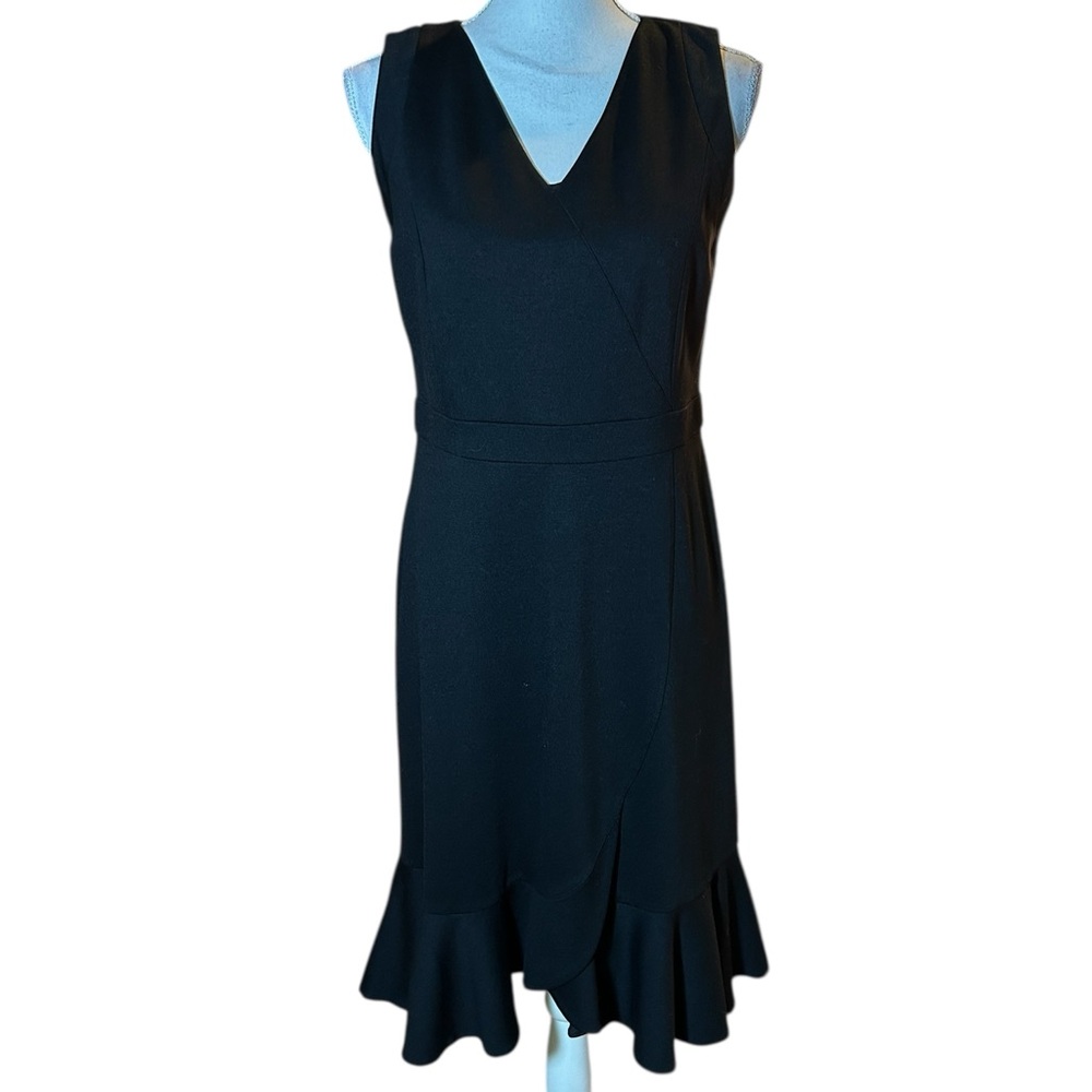Talbots Black Midi Dress with Ruffled Hem